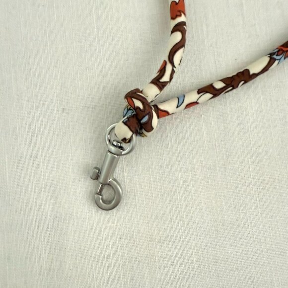 Vera Bradley Fabric Lanyard Floral Brown Multicolor Pattern Keychain ID Holder - Picture 2 of 9